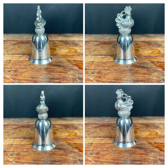 Six Reed & Barton Silver Plated Bells: 12 Days of Christmas Theme - Picture 8 of 10